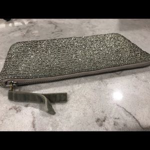 Club Monaco Silver Sequin Clutch